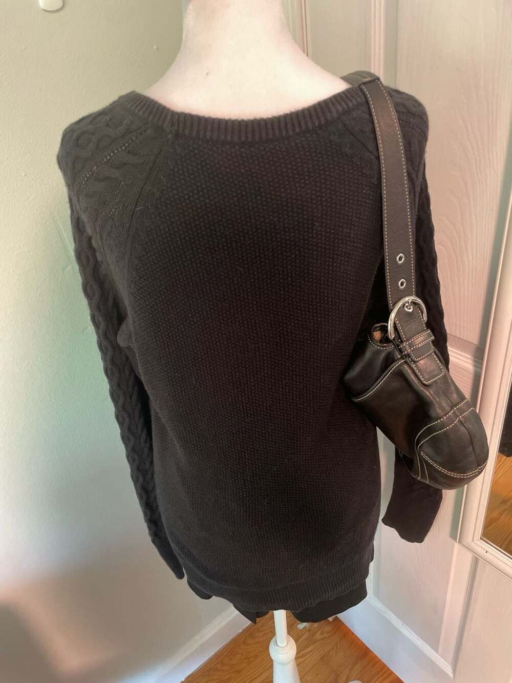 Gap Women's Black Cable Knit Cotton Sweater L - Picture 3 of 6